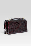 RETROFETE PHOEBE CLUTCH IN BURGUNDY CHOCO