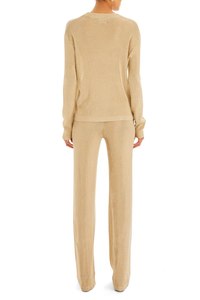 SER.O.YA SHELDON METALLIC KNIT PANT IN GOLD-BOTTOM-SEROYA-Big Drop NYC