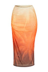 SER.O.YA NIA MESH MIDI SKIRT IN SUNSET PALM-BOTTOM-SEROYA-Big Drop NYC