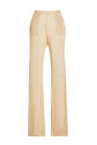 SER.O.YA SHELDON METALLIC KNIT PANT IN GOLD-BOTTOM-SEROYA-Big Drop NYC