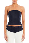 SEROYA BRIDGETTE BUSTIER TOP IN NAVY PINSTRIPE