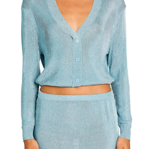 MONI METALLIC KNIT CARDIGAN TOP