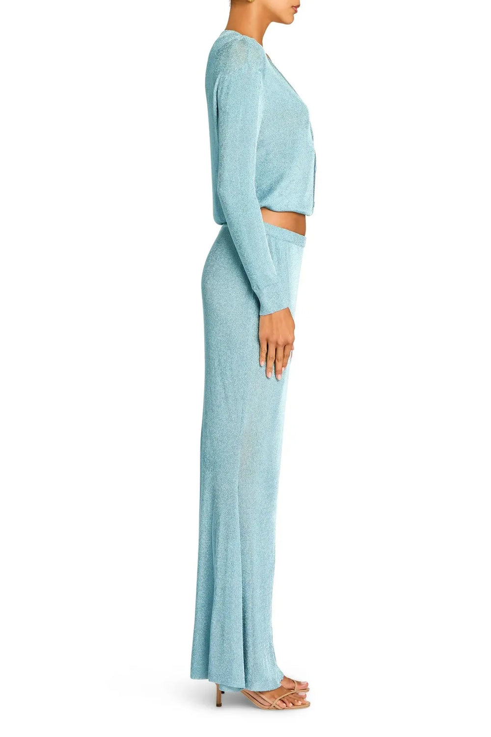 MONI METALLIC KNIT CARDIGAN TOP