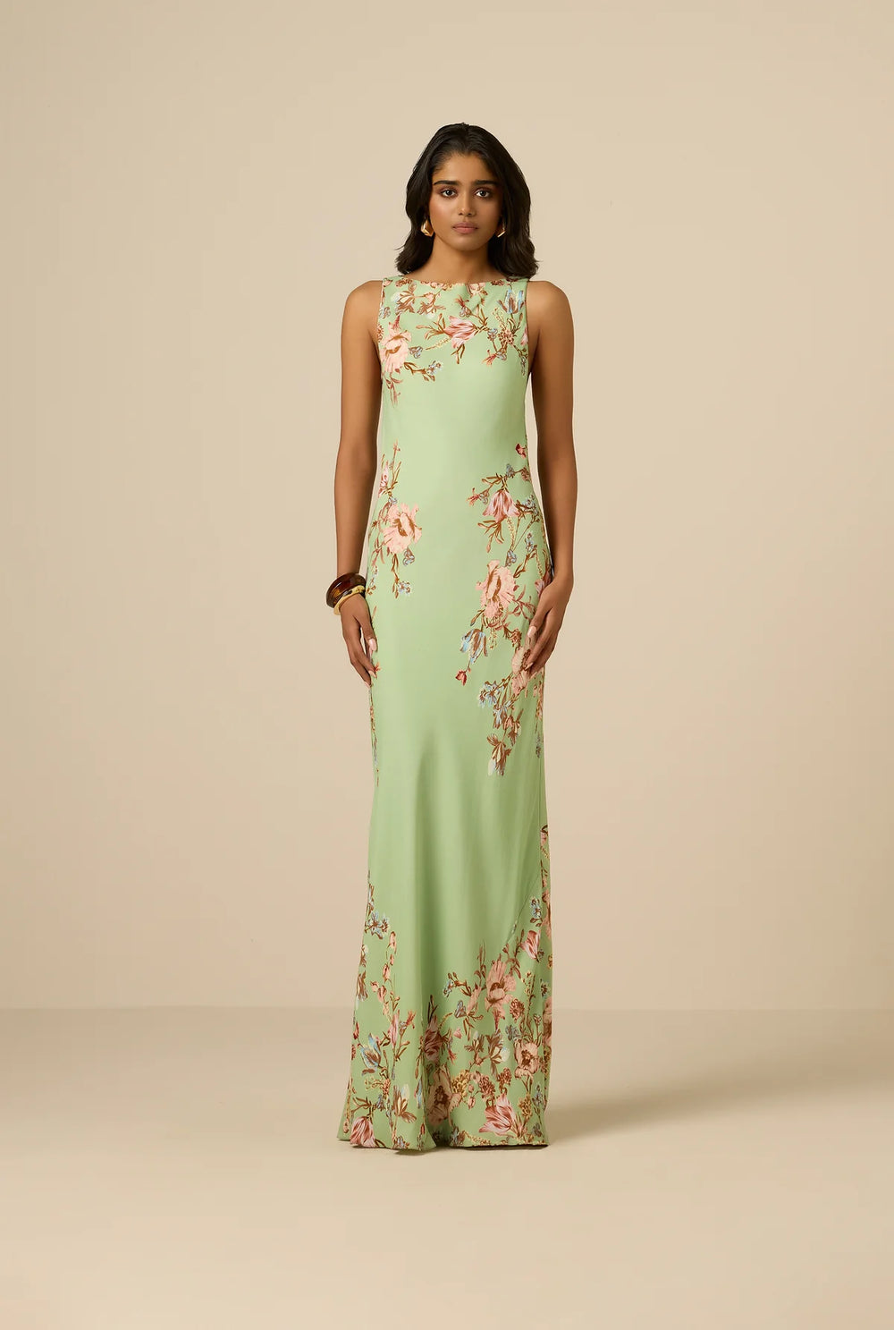 BIAS EZRA MAXI DRESS WITH CAPE