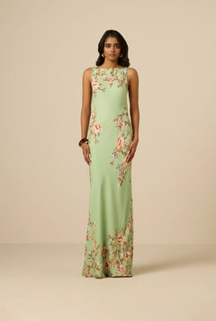 BIAS EZRA MAXI DRESS WITH CAPE