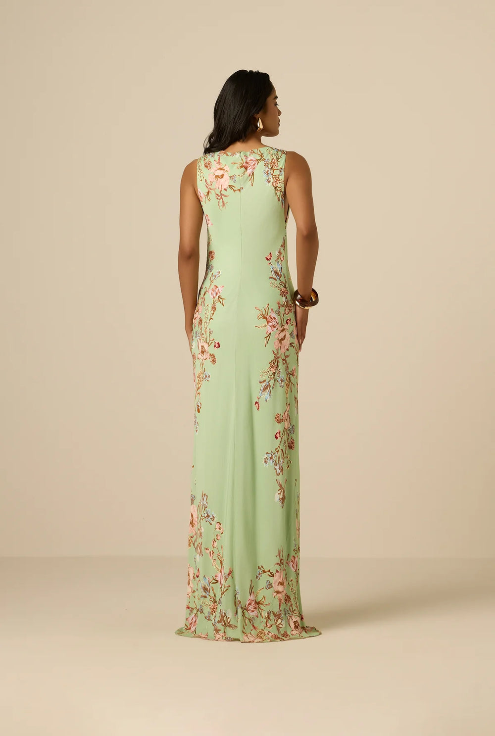 BIAS EZRA MAXI DRESS WITH CAPE