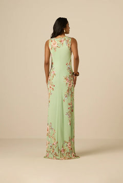 BIAS EZRA MAXI DRESS WITH CAPE