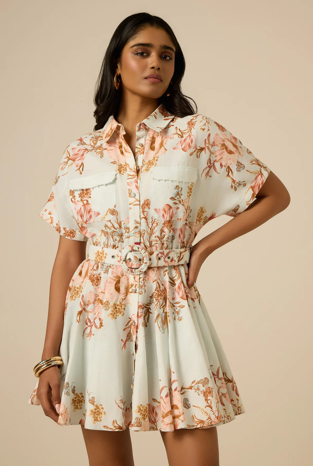 SHORT DRESS EZRA WITH BUCKLE BELT