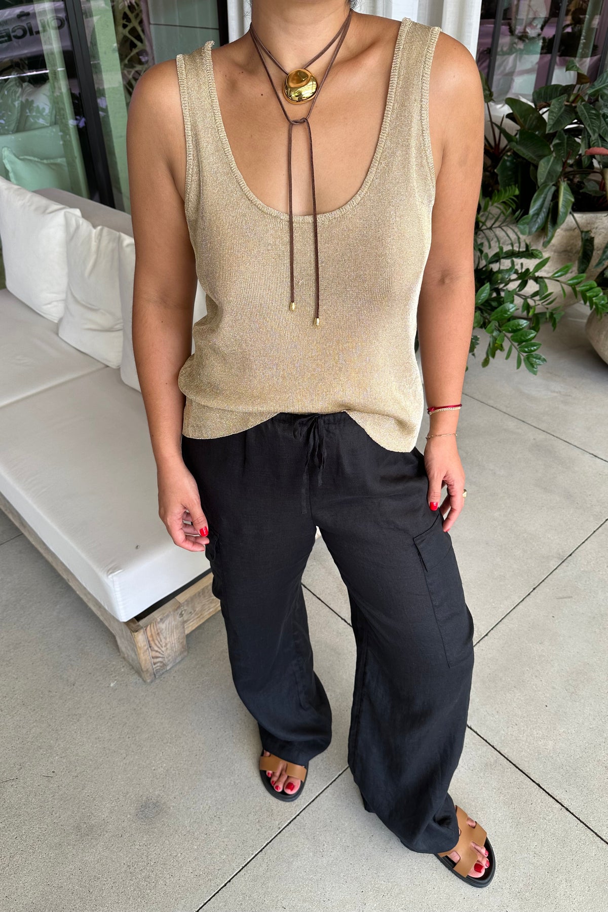 HERO METALLIC KNIT TANK