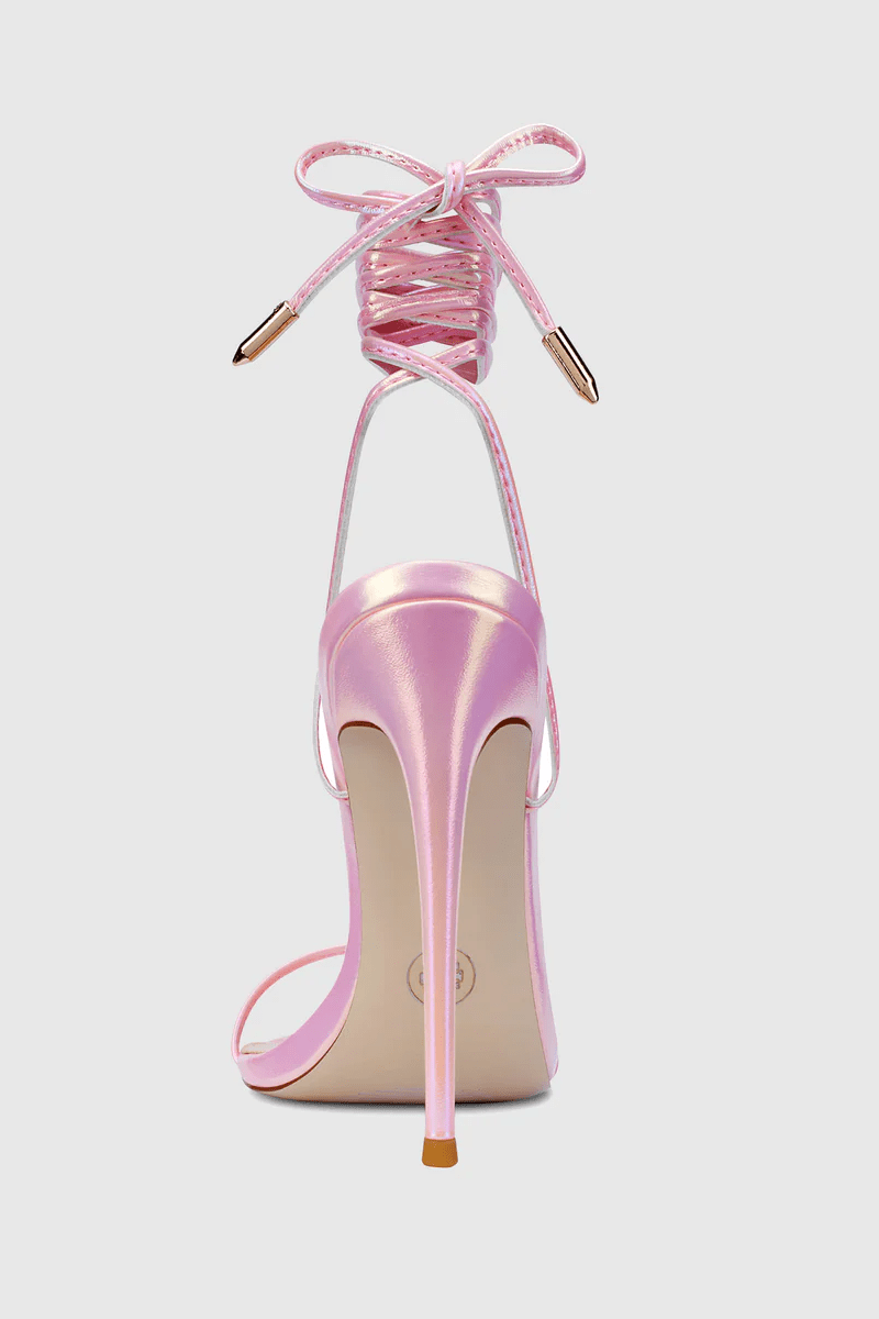 FEMME LA LUCE MINIMALE SANDAL IN METALLIC ROSE