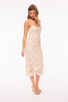 HARLETTE BEADED SHELL MIDI DRESS