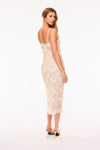 HARLETTE BEADED SHELL MIDI DRESS
