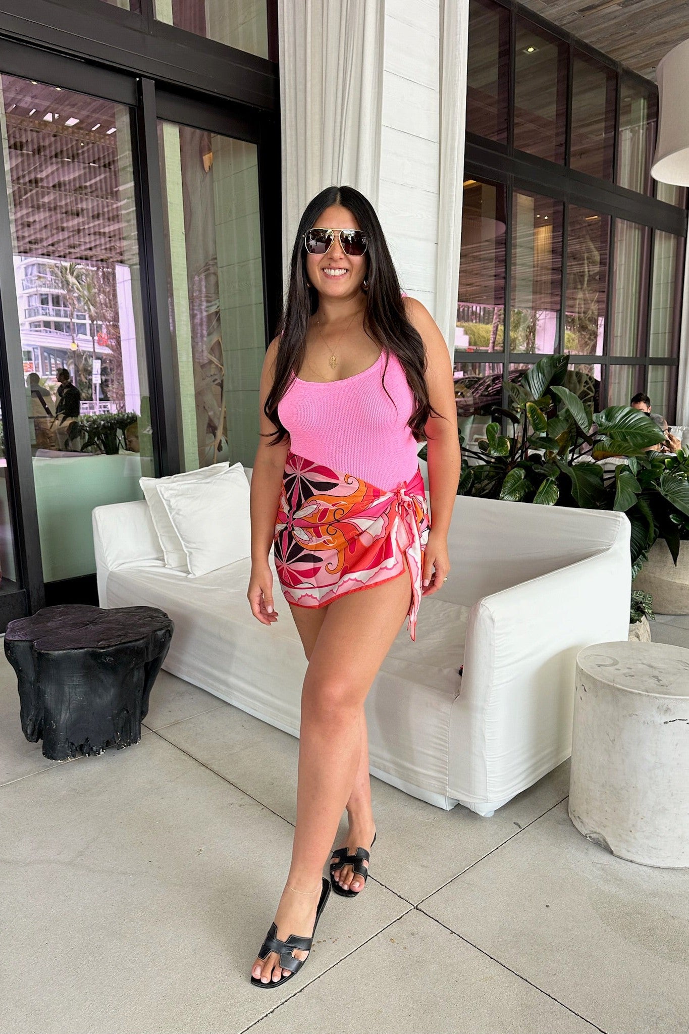 HUNZA G ノースリーブワンピース　bubblegum HUNZA G SQUARE NECK SWIM ONE PIECE IN BUBBLEGUM – Big Drop NYC
