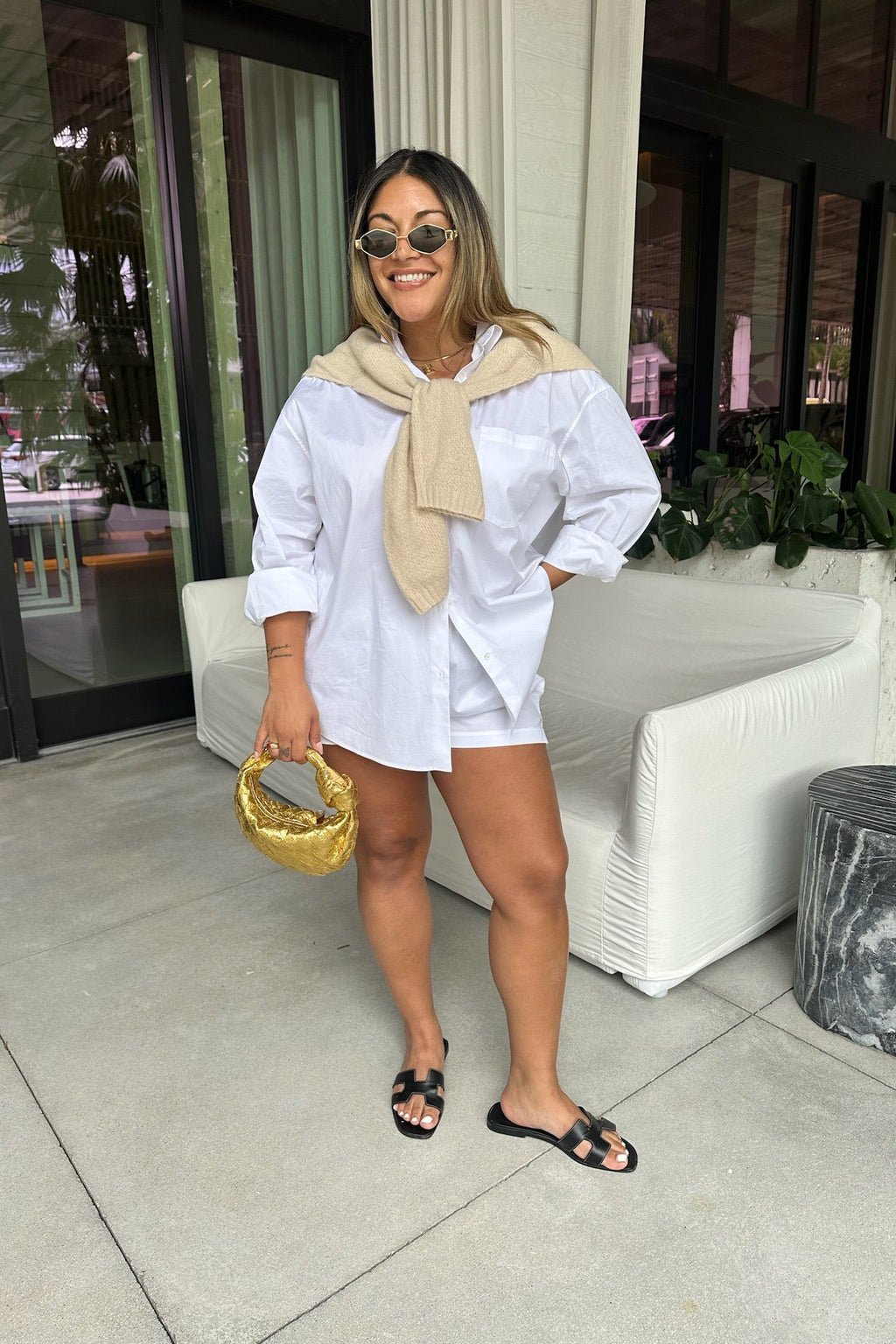 SOLID & STRIPED JANCY BLOUSE IN OPTIC WHITE – Big Drop NYC