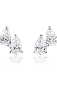 MONISHA MELWANI GOLD DOUBLE DIAMOND PEAR SHAPED STUD EARRING