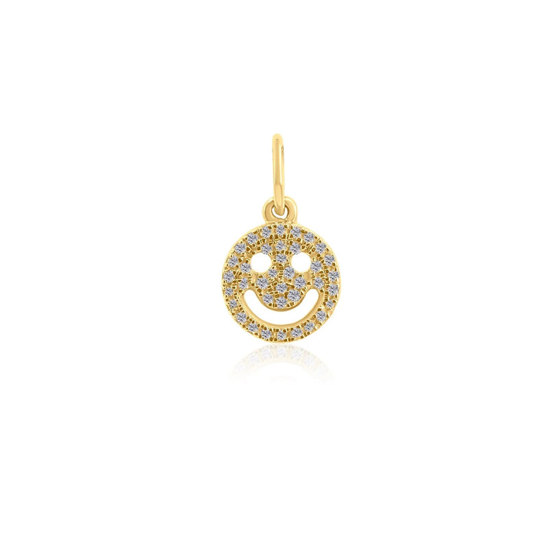 MONISHA MELWANI GOLD DIAMOND MINI HAPPY FACE CHARM