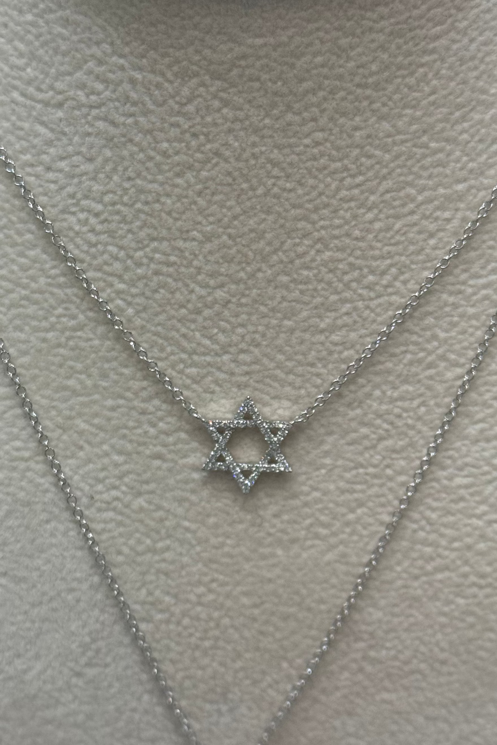 GOLD SMALL STAR OF DAVID DIAMOND NECKLACE