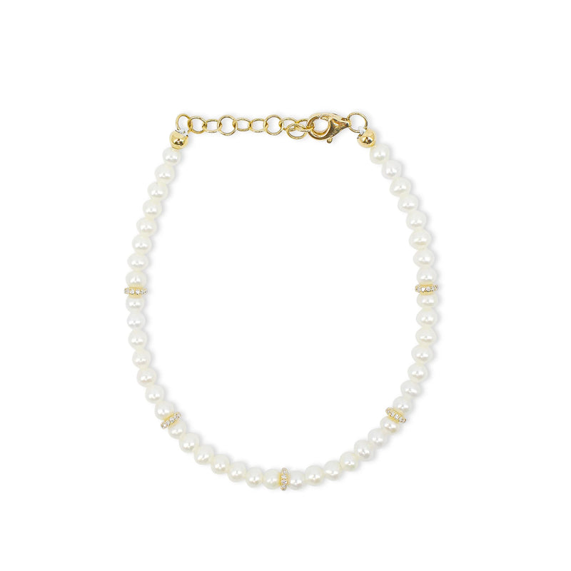 MONISHA MELWANI GOLD DIAMOND PEARL BRACELET