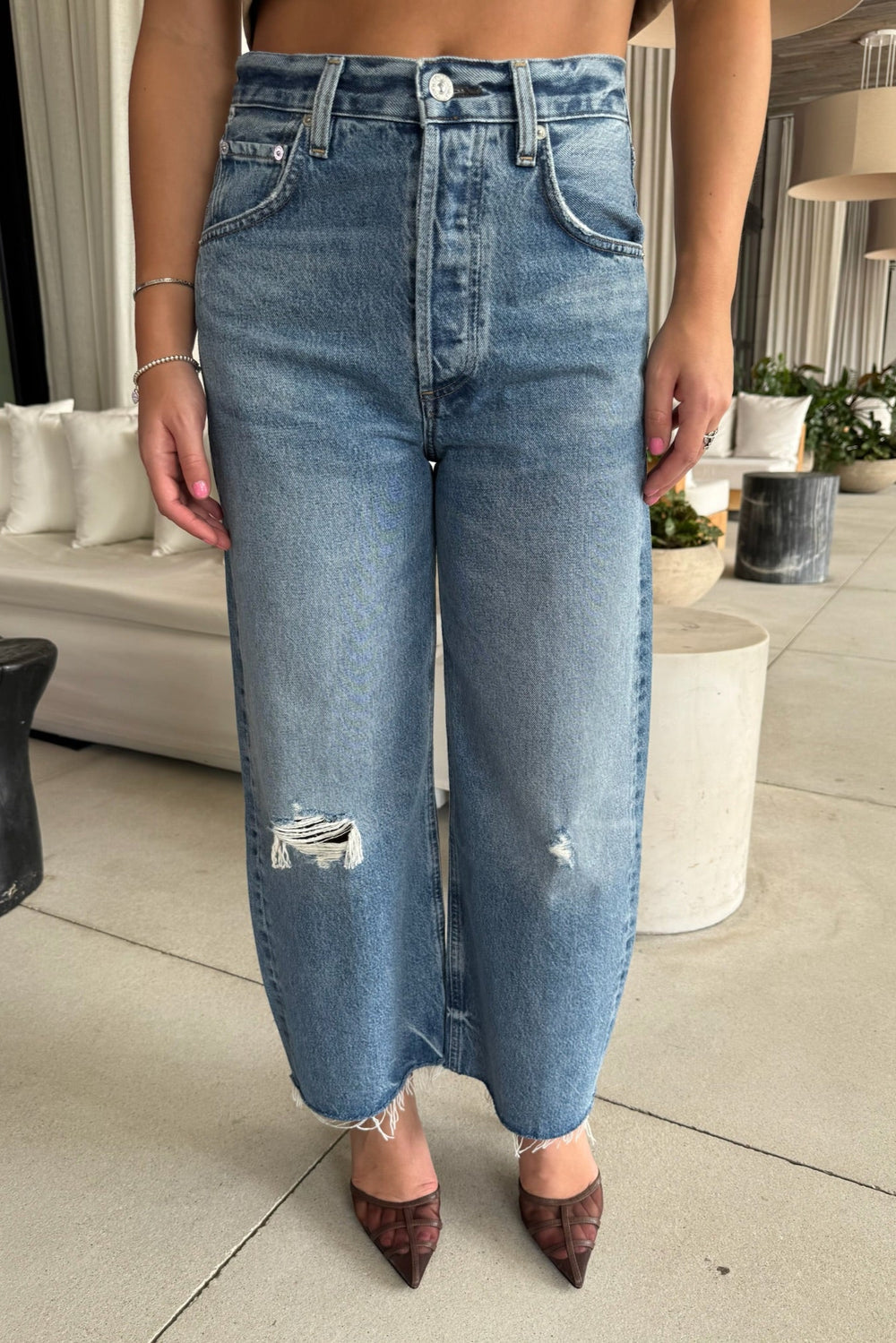 AYLA RAW HEM CROP JEAN