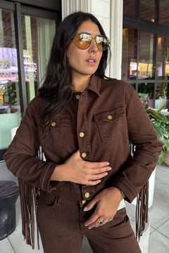 KODA CROPPED FRINGE JACKET