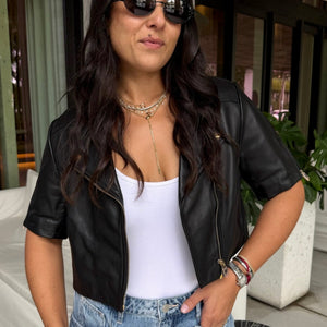 KIRSI CROPPED BIKER JACKET