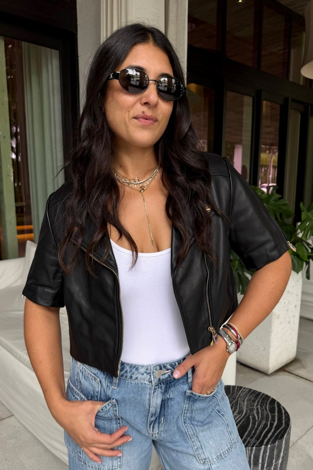 KIRSI CROPPED BIKER JACKET