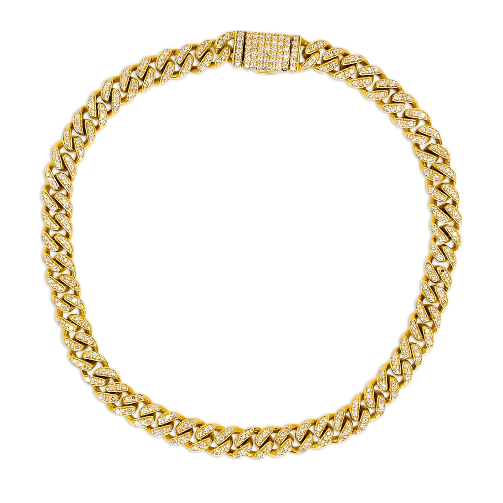 MONISHA MELWANI GOLD MINI CUBAN LINK DIAMOND BRACELET