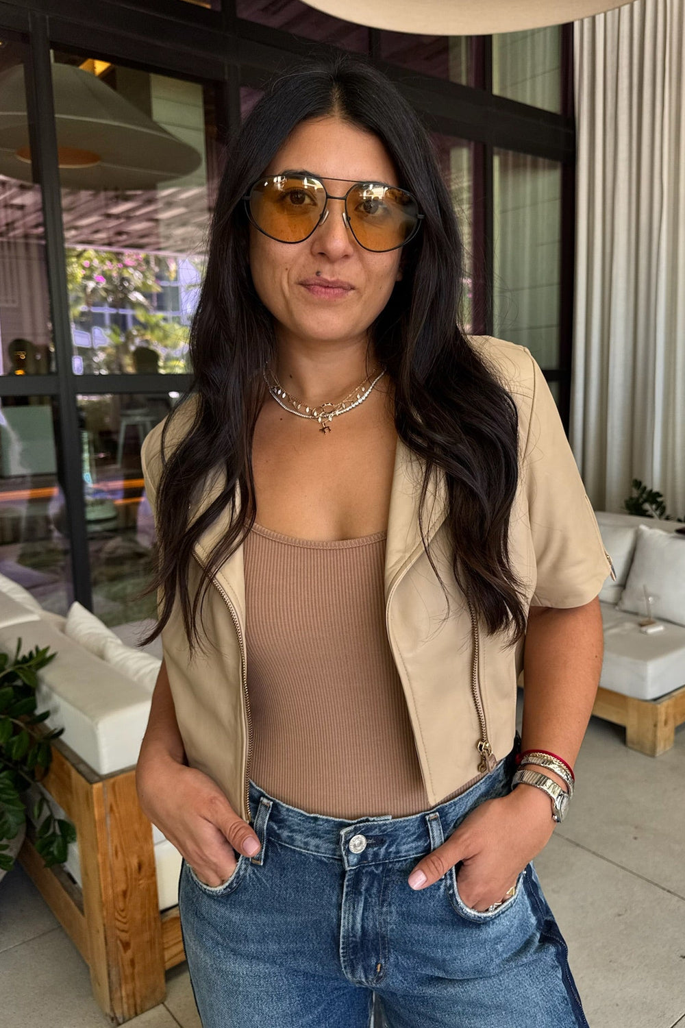 KIRSI CROPPED BIKER JACKET