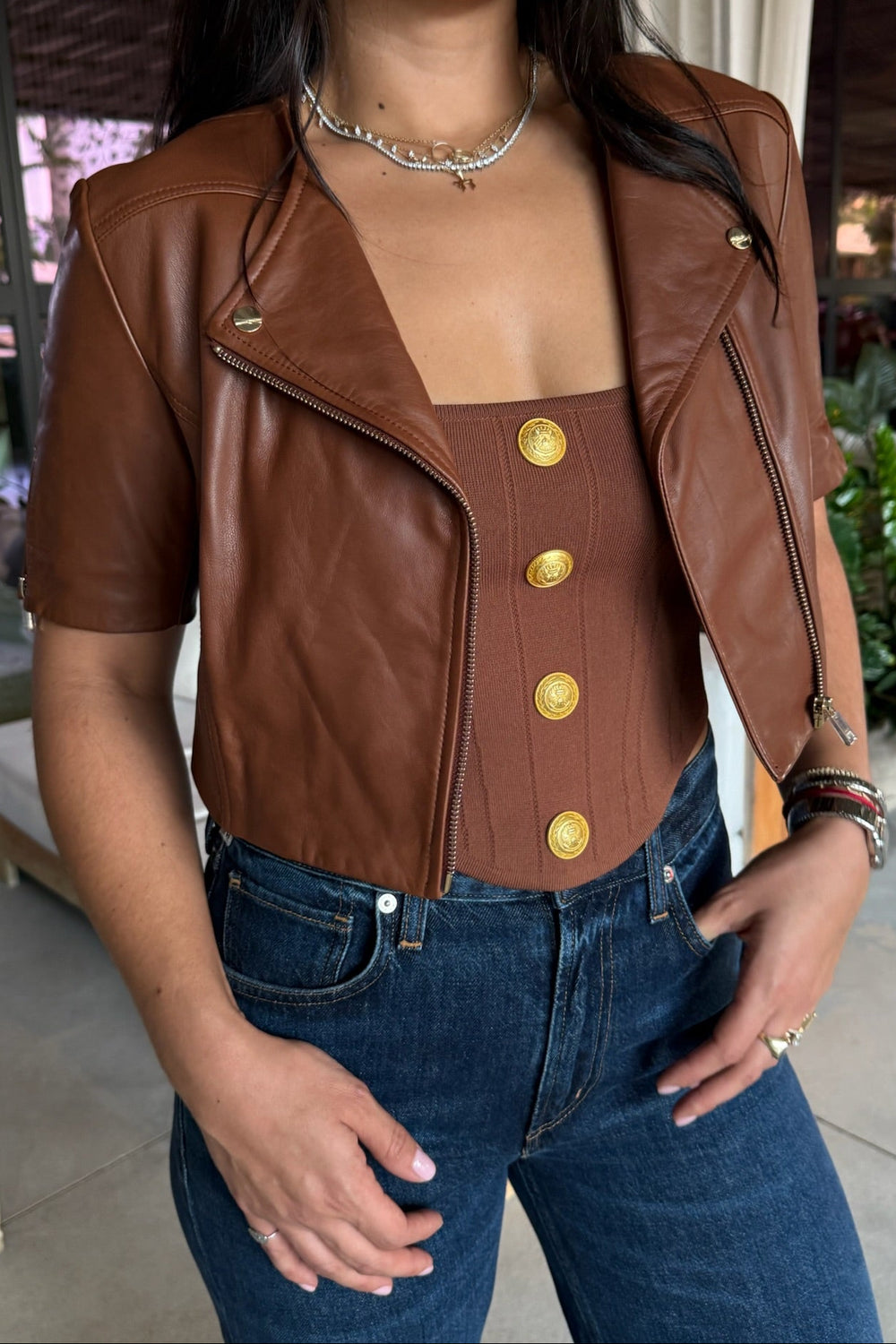 KIRSI CROPPED BIKER JACKET
