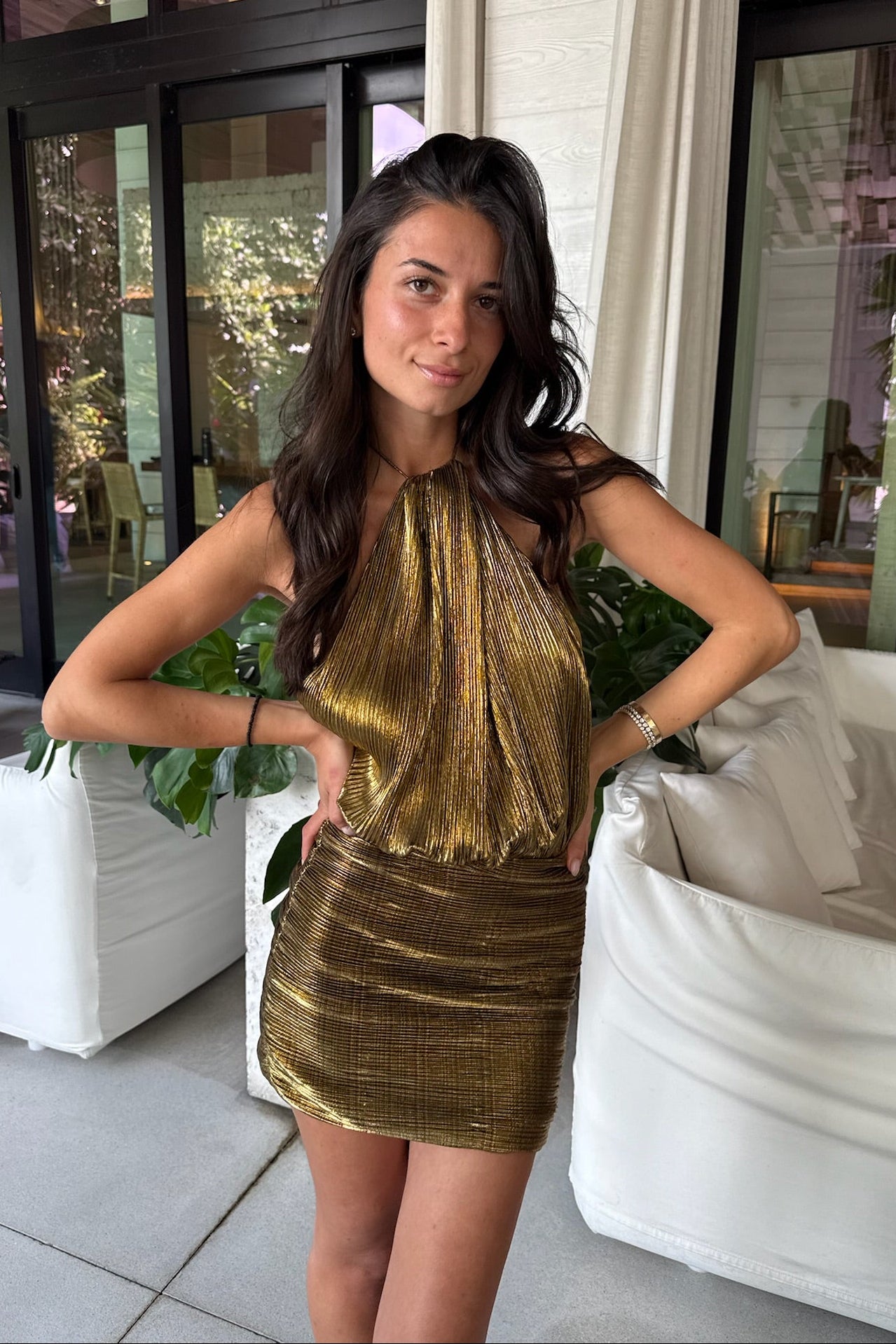 gold dress retrofete Retrofete Xiomara Sequin Maxi Dress | Gold