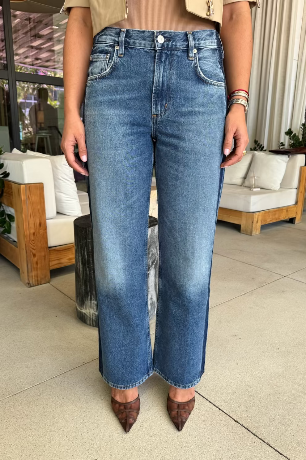 LINDZ L/R EASY STRAIGHT WITH TUXEDO STRIPE