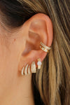 MONISHA MELWANI GOLD DIAMOND CAGE LOBE STUD EARRINGS