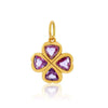 MONISHA MELWANI GOLD PINK SAPPHIRE CLOVER CHARM