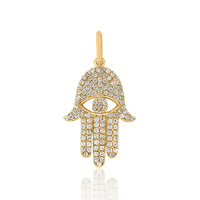 MONISHA MELWANI GOLD DIAMOND PAVE HAMSA PENDANT