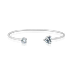 LAB GROWN ROUND AND HEART DIAMOND BANGLE
