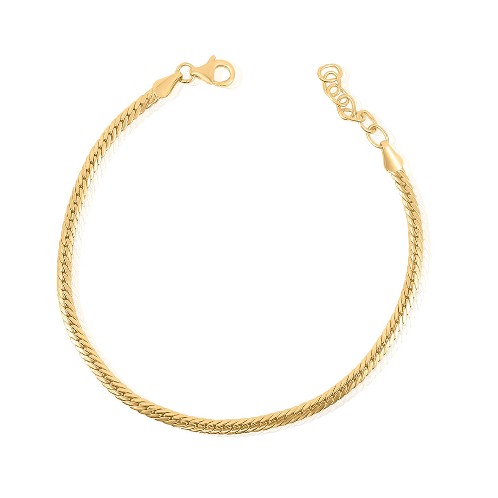 THIN HALLOW CUBAN LINK BRACELET