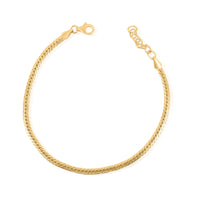 MONISHA MELWANI GOLD THIN HALLOW CUBAN LINK BRACELET