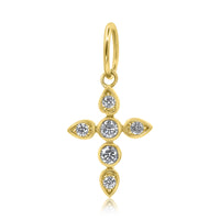 MONISHA MELWANI GOLD DIAMOND BEZEL CROSS PENDANT