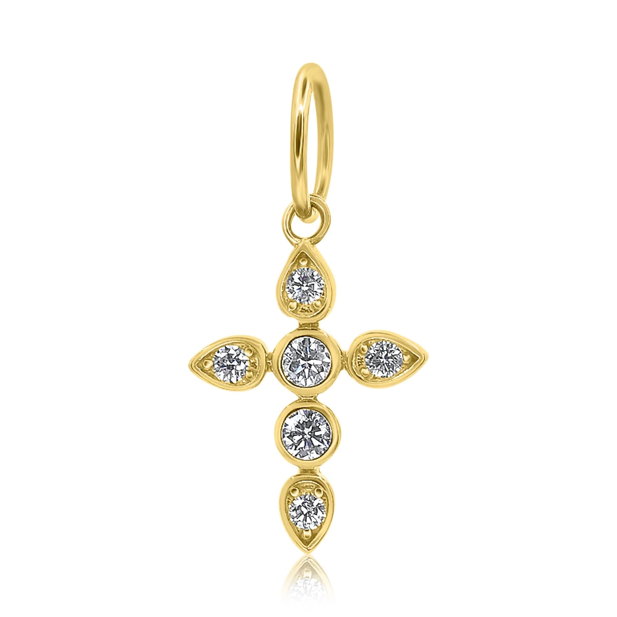 MONISHA MELWANI GOLD DIAMOND BEZEL CROSS PENDANT