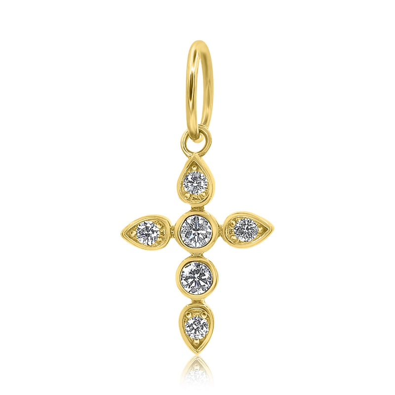 MONISHA MELWANI GOLD DIAMOND BEZEL CROSS PENDANT