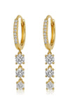 MONISHA MELWANI GOLD DIAMOND GRADUATED TRIPLE DROP HOOP EARRING