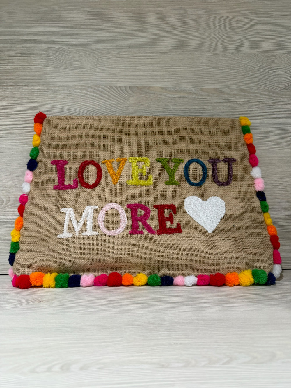 BELLA LOVE YOU MORE BAG WITH POM TRIM