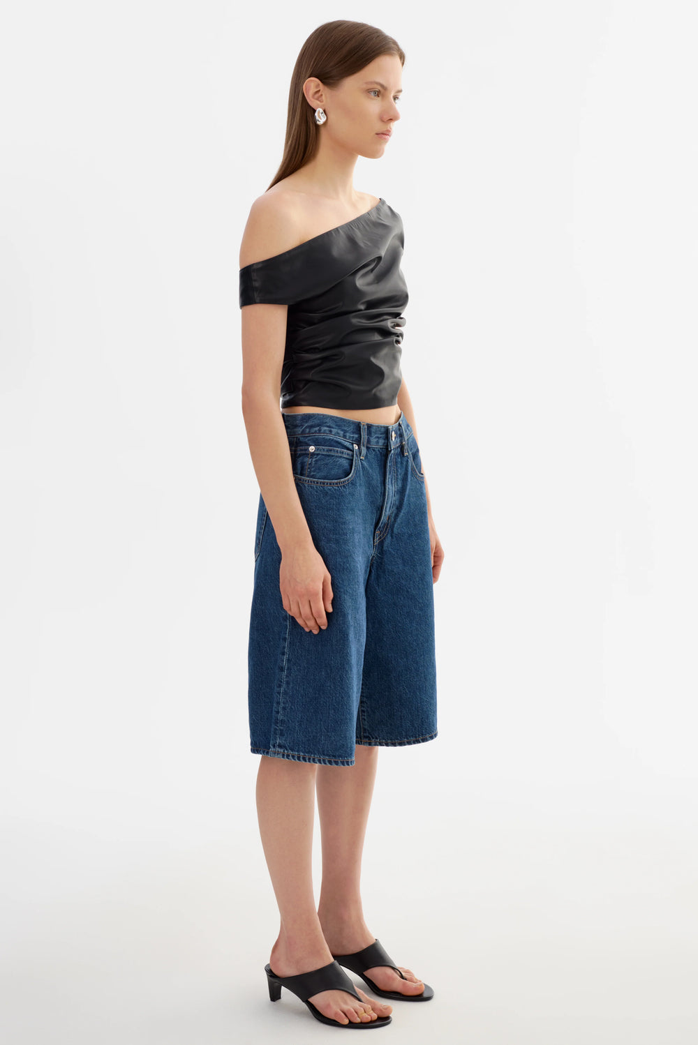 INES FAUX LEATHER TOP