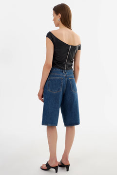 INES FAUX LEATHER TOP