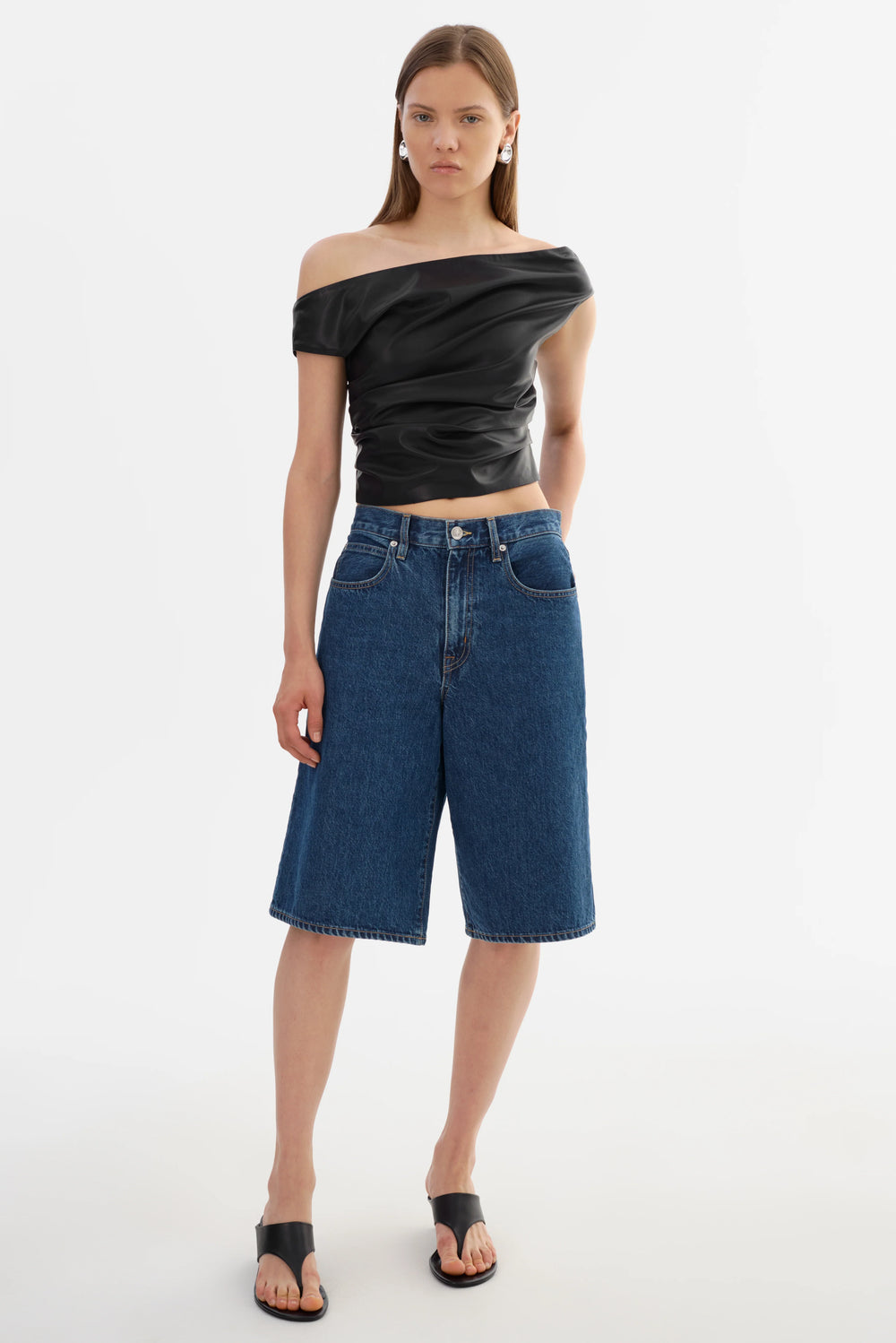 INES FAUX LEATHER TOP