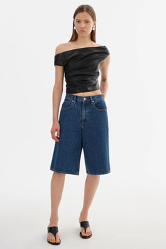 INES FAUX LEATHER TOP