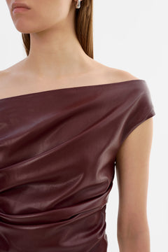 INES FAUX LEATHER TOP