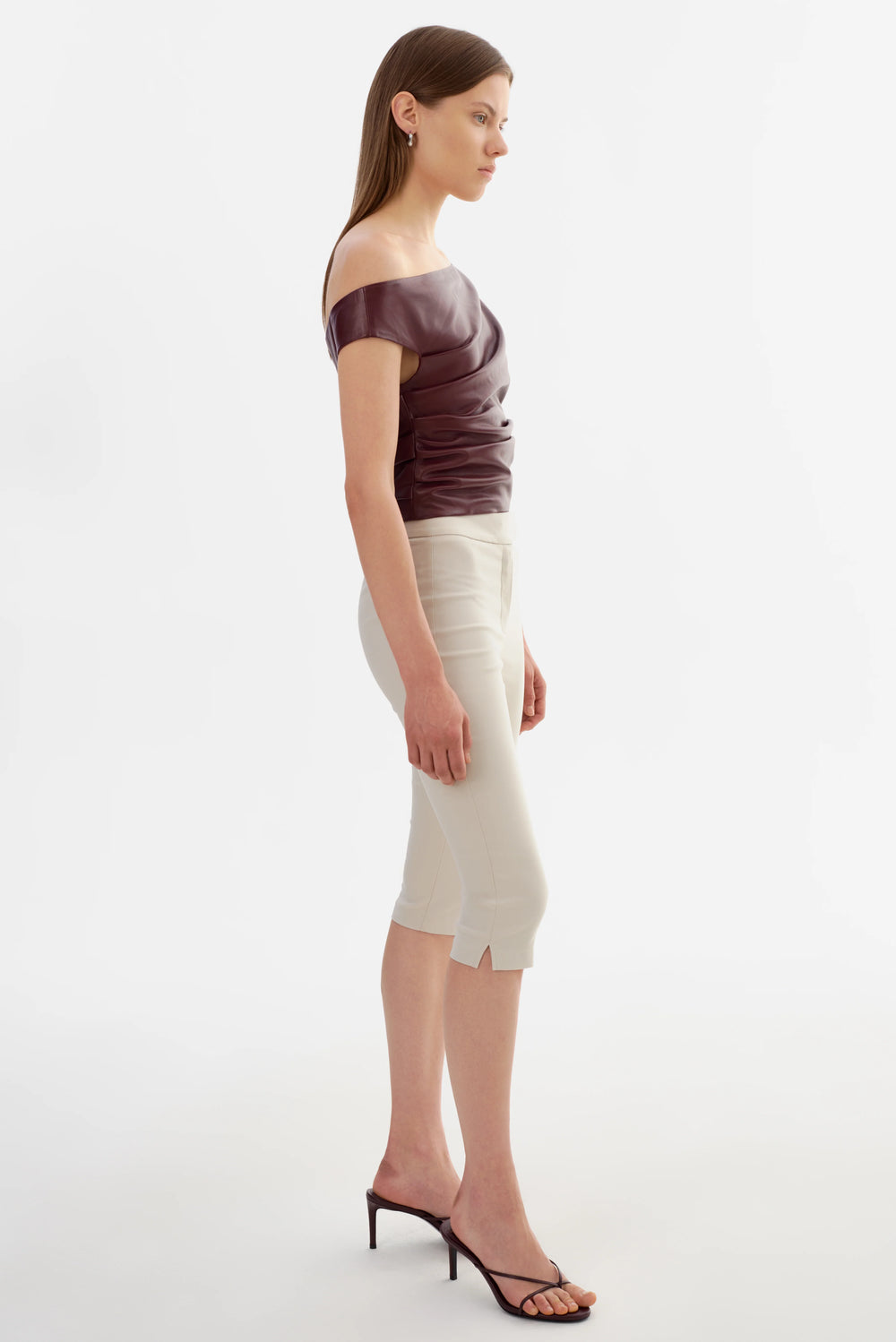 INES FAUX LEATHER TOP