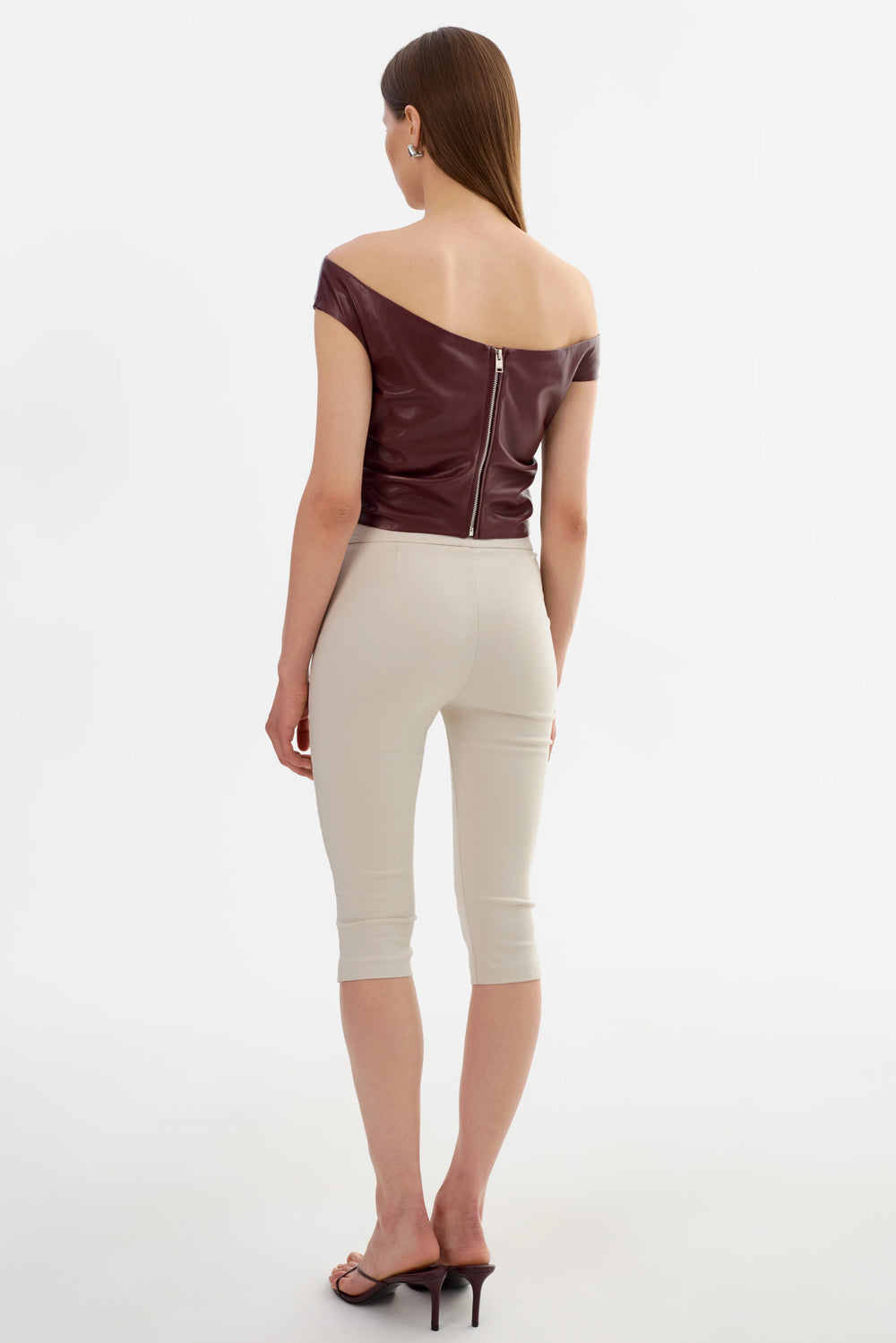 INES FAUX LEATHER TOP