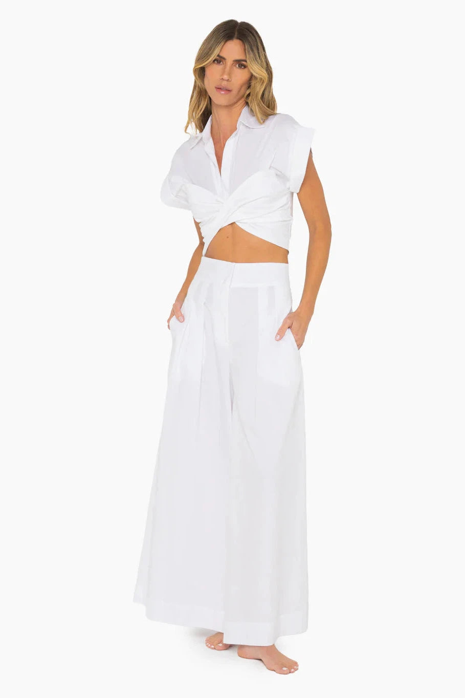 JUST BEE QUEEN LOGAN PANT IN WHITE
